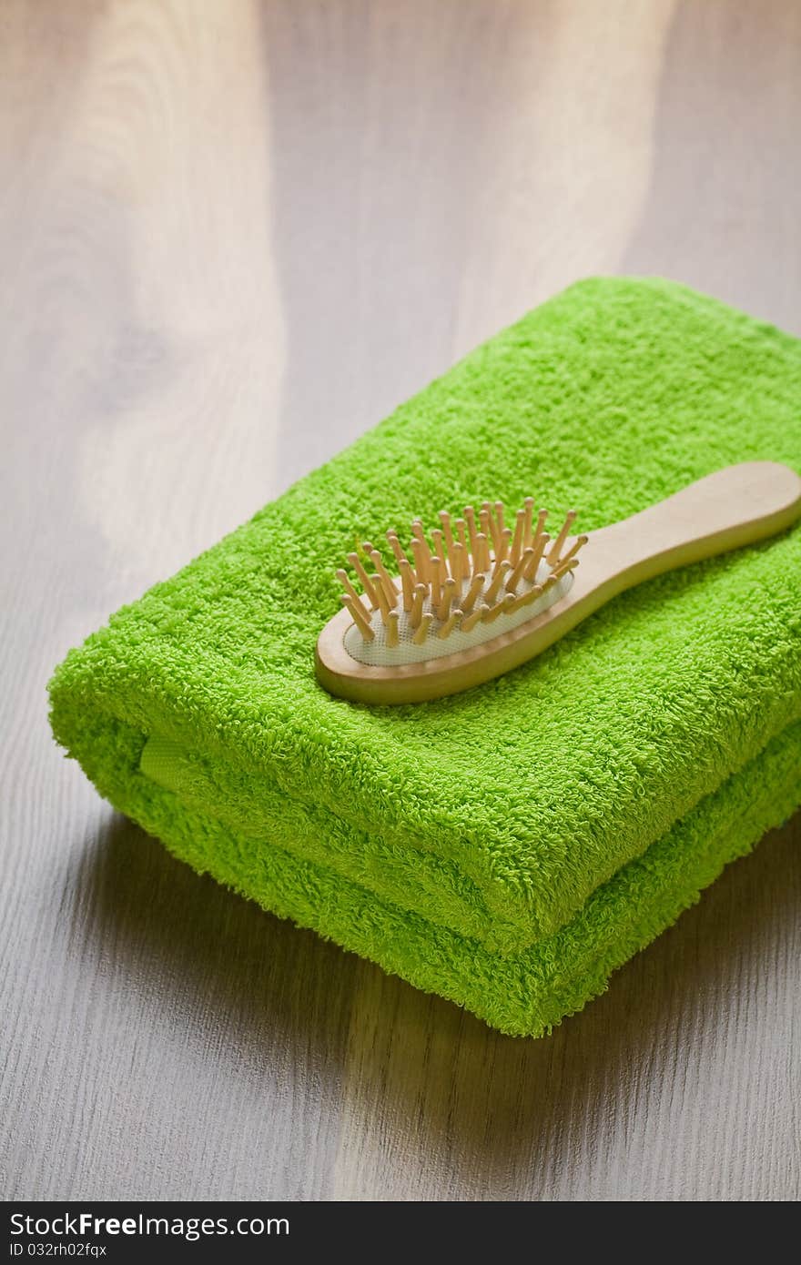 Green cotton towel