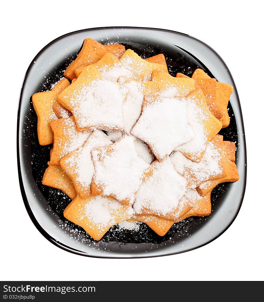 Cookies on a plate, isolated.