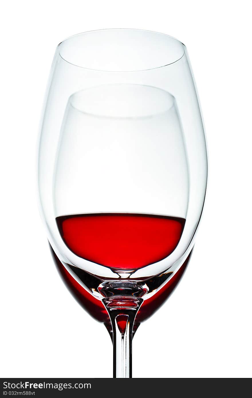 Two wineglass with  wine