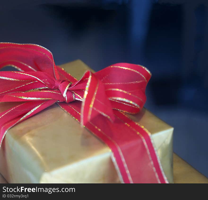 Gift Box And Red Ribbon