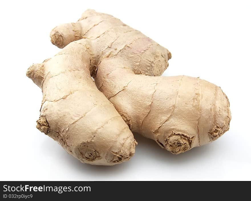 Ginger root in isolated white background