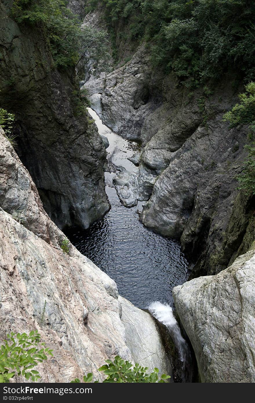 A crystalline mountain stream of Yuntai mountain. A crystalline mountain stream of Yuntai mountain