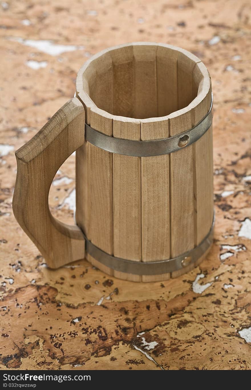 Mug on cork wood