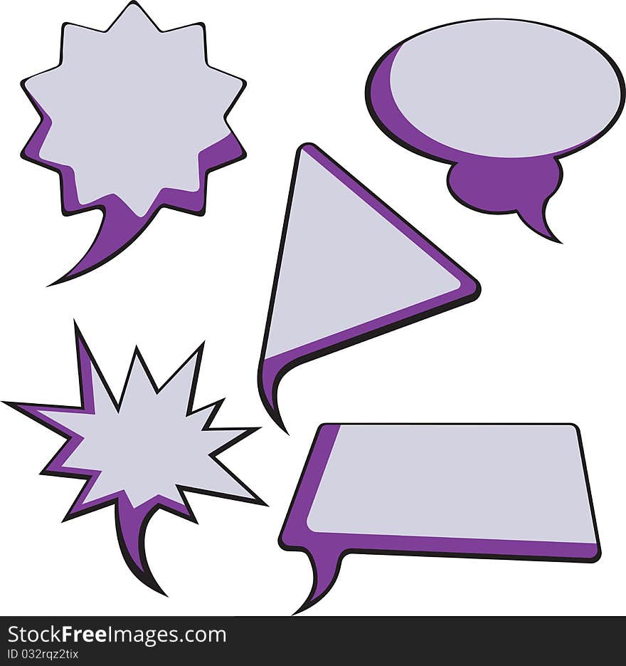 Set of green speech bubbles balloon