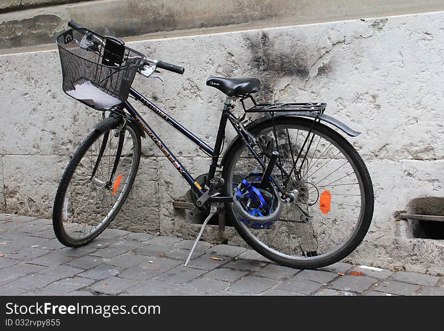 Bike and street blue greyand white