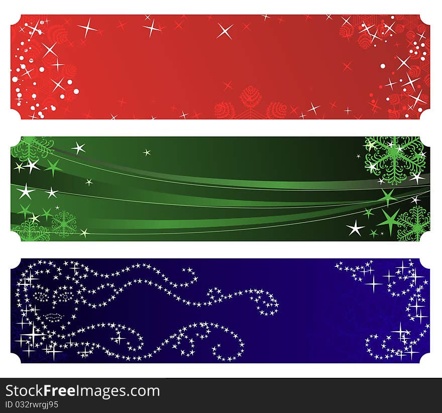 Three simple Christmas banner set. Three simple Christmas banner set.