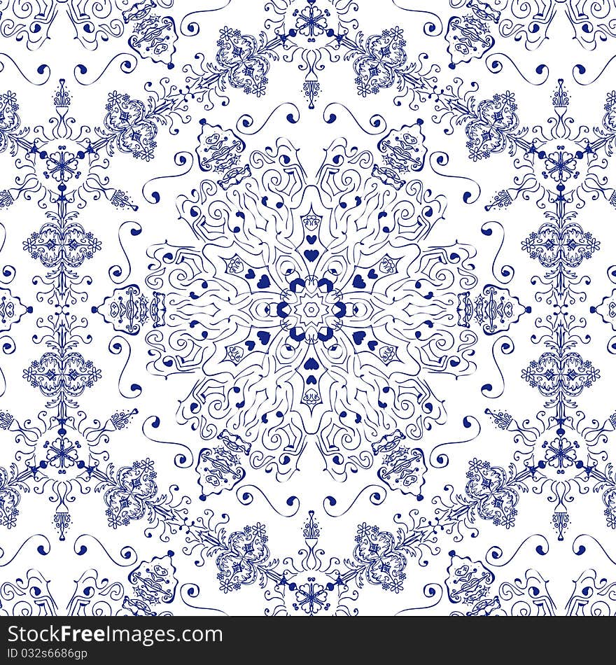 Pattern with elements, retro vector