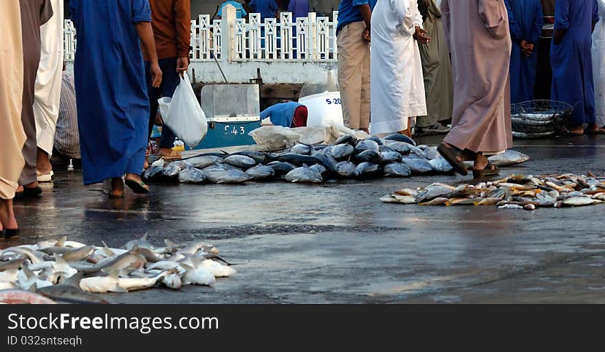 Outdoor Fish Market In Sharjah, UAE