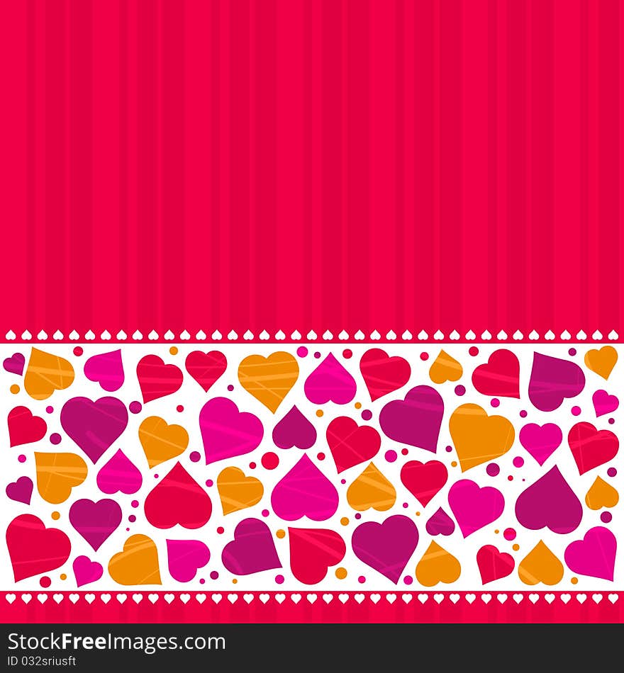 Red background with hearts