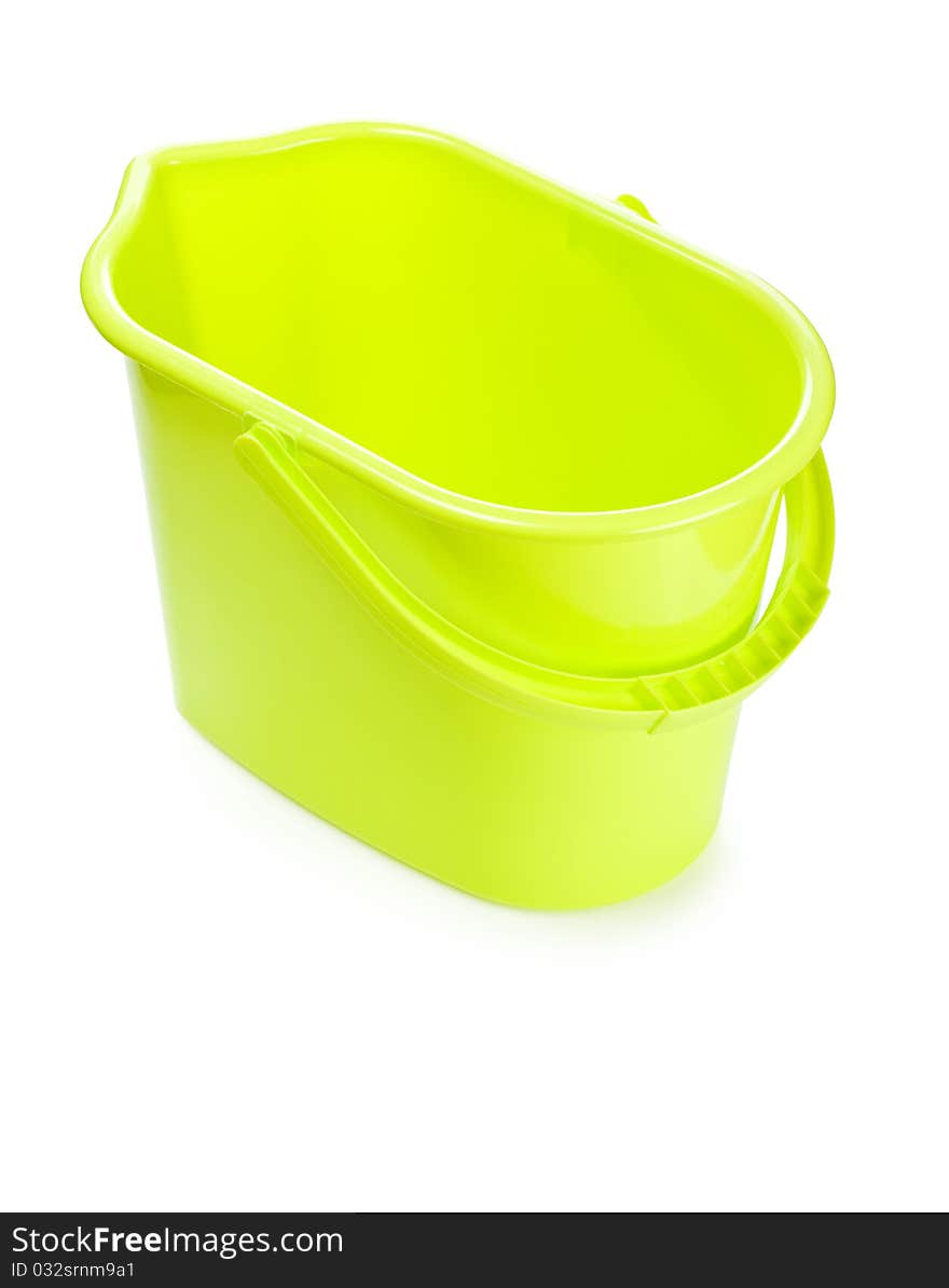 Empty Yellow Isolated Bucket