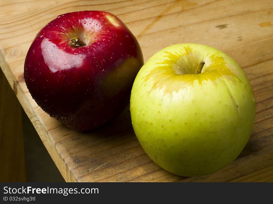 Red and green apples