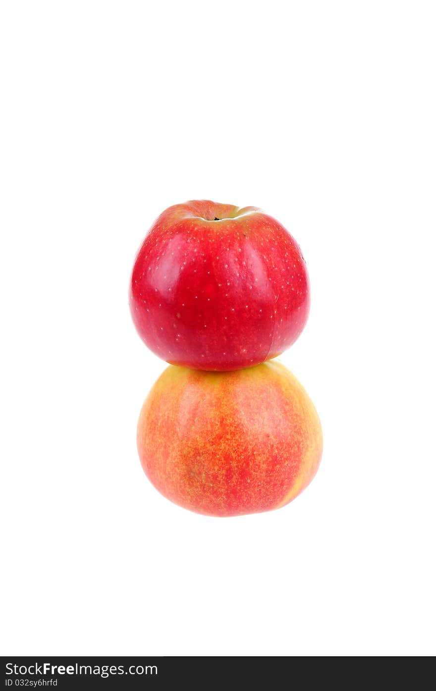 Two apples isolated on the white background.