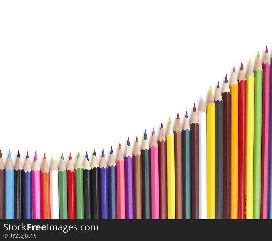 Colored pencils - isolated on the white background