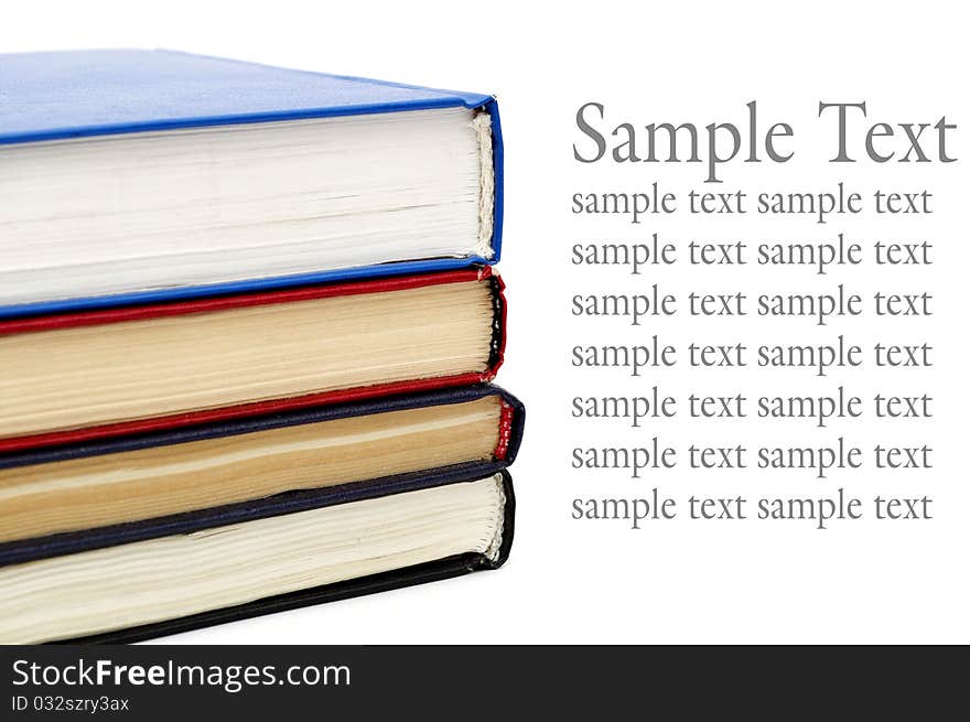 Stack of books isolated on the white background