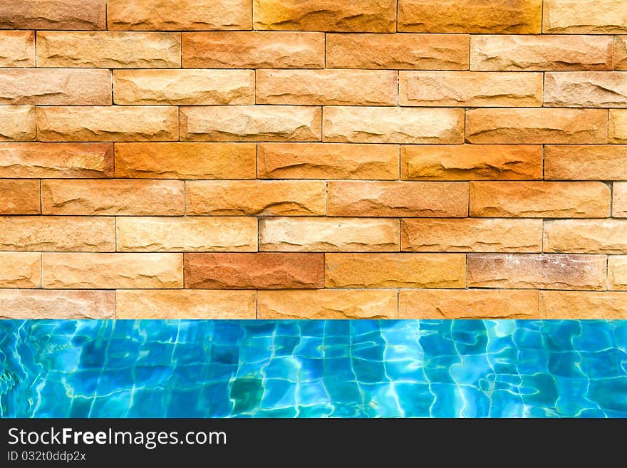 Stone of a side of a pool. Stone of a side of a pool