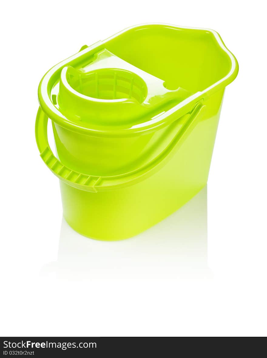 Yellow bucket isolated