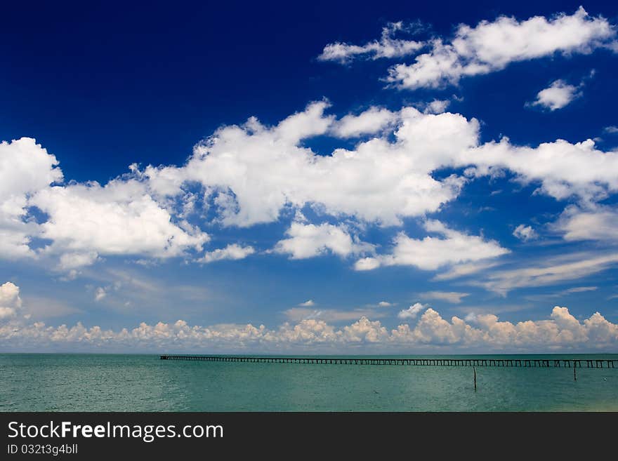 Ocean Pier stretches into turquoise sea