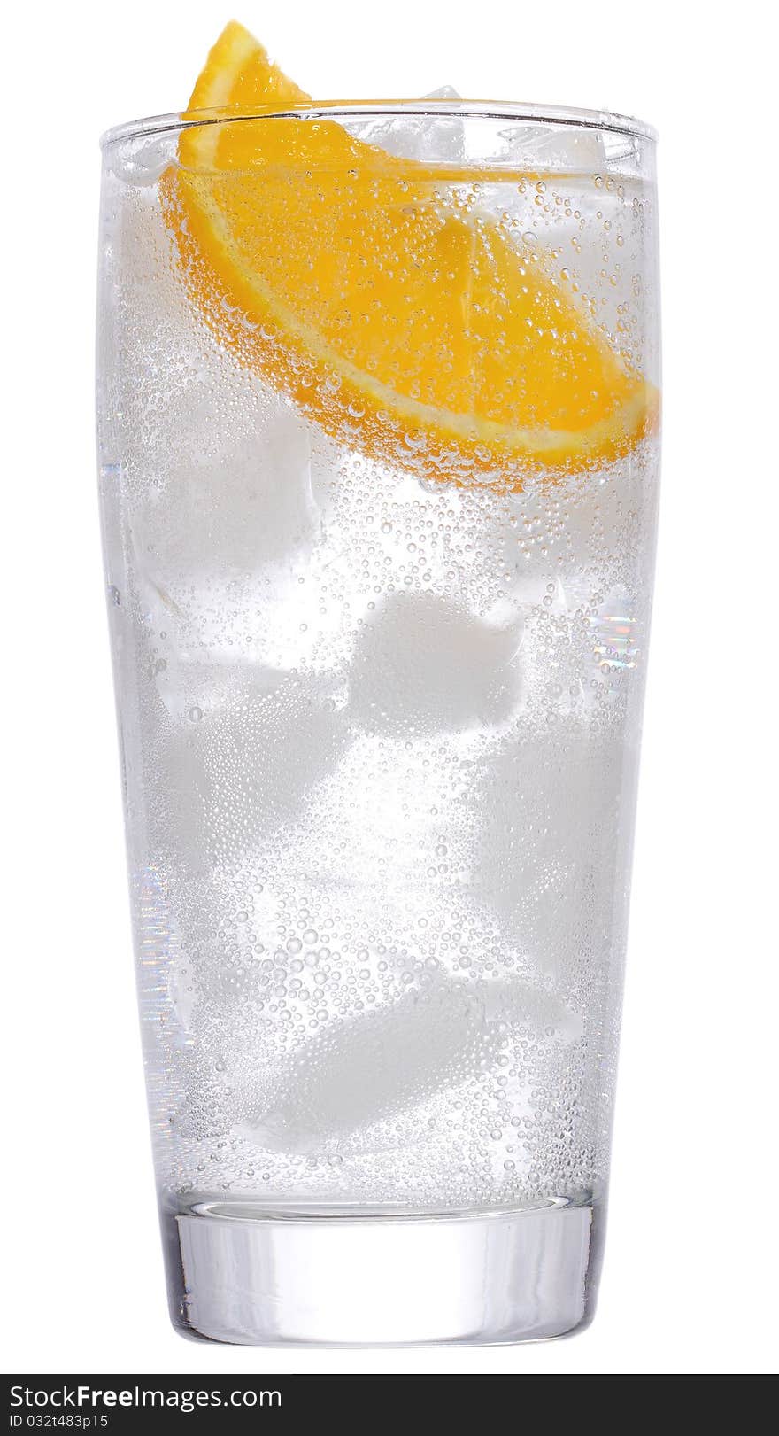 Cocktail with gin and orange with ice