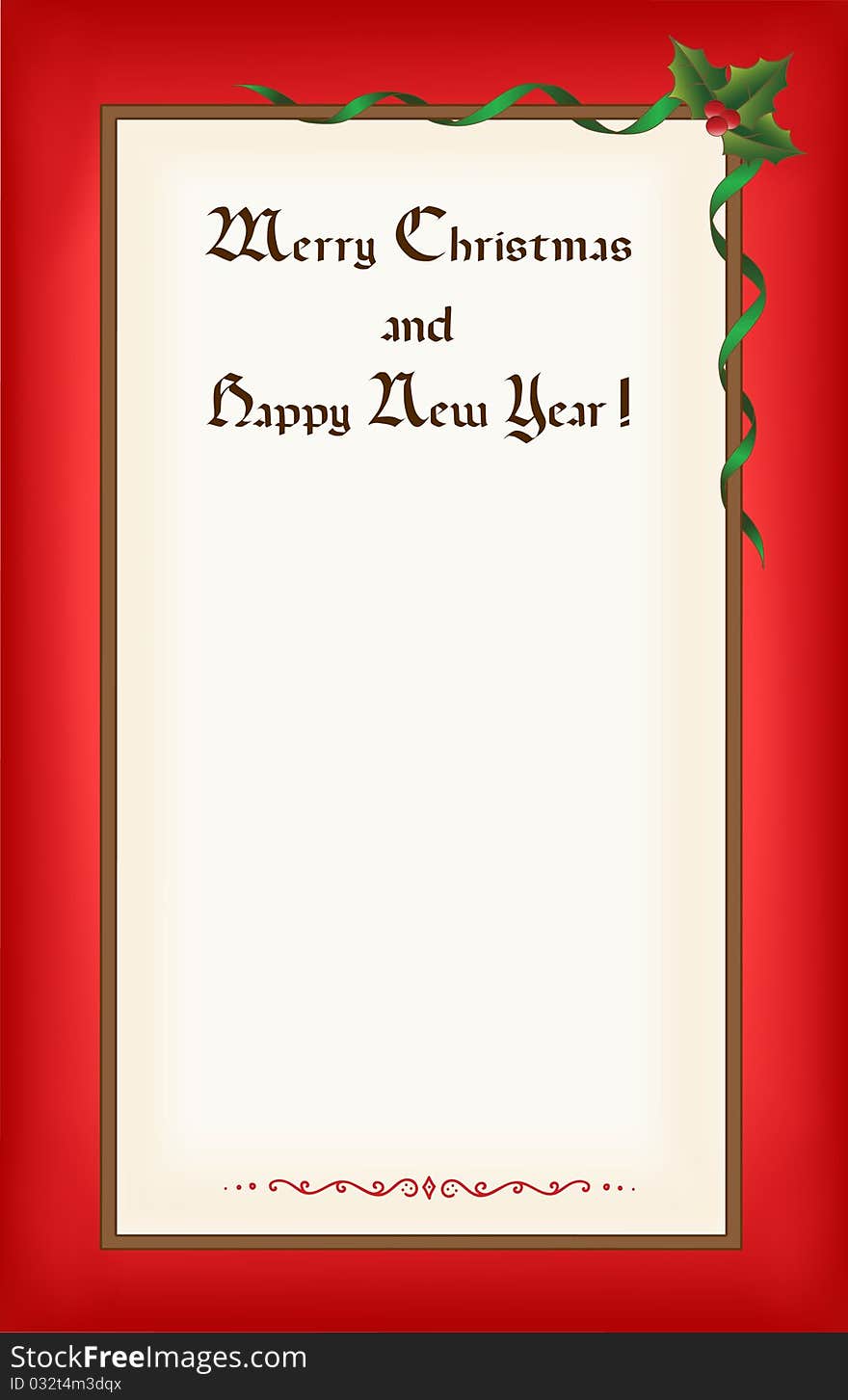 Old Christmas (New Year) blank with frame, space for text.