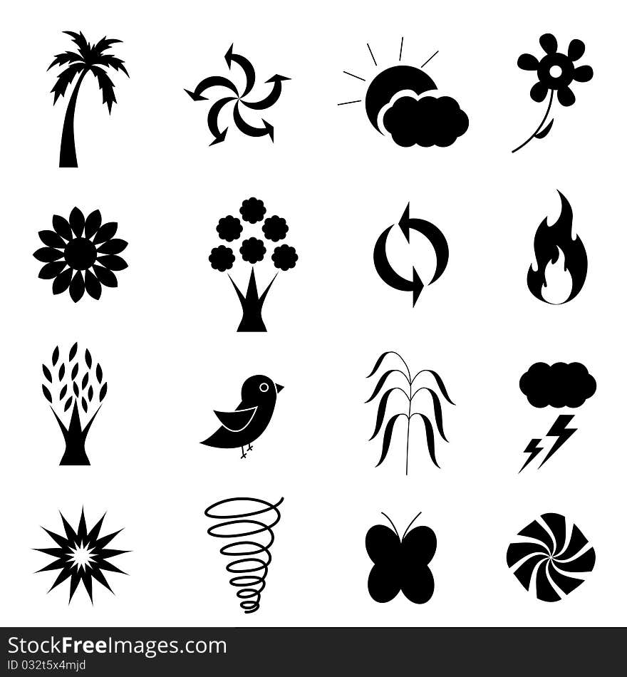 Weather nature icon set