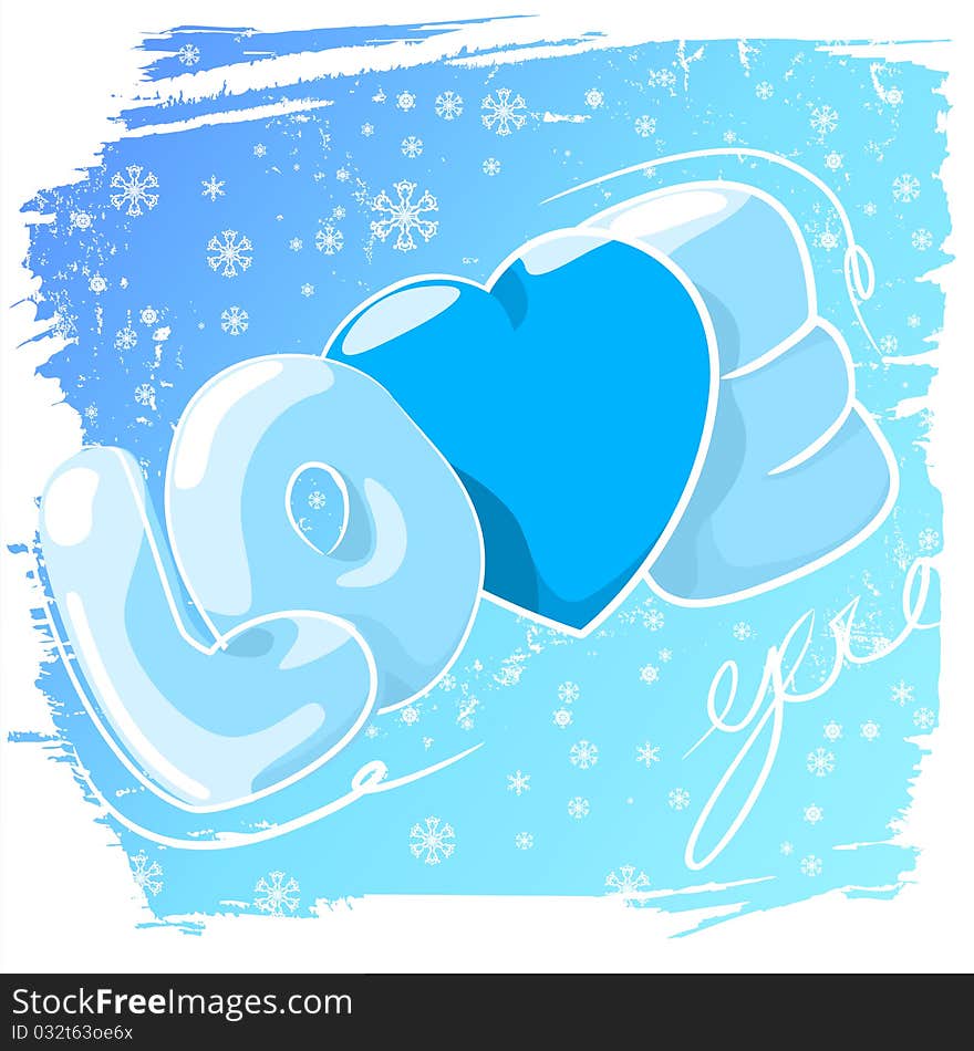 Blue love decorative design vector . Blue love decorative design vector