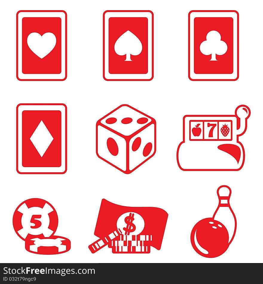 Set of gambling icon vector. Set of gambling icon vector