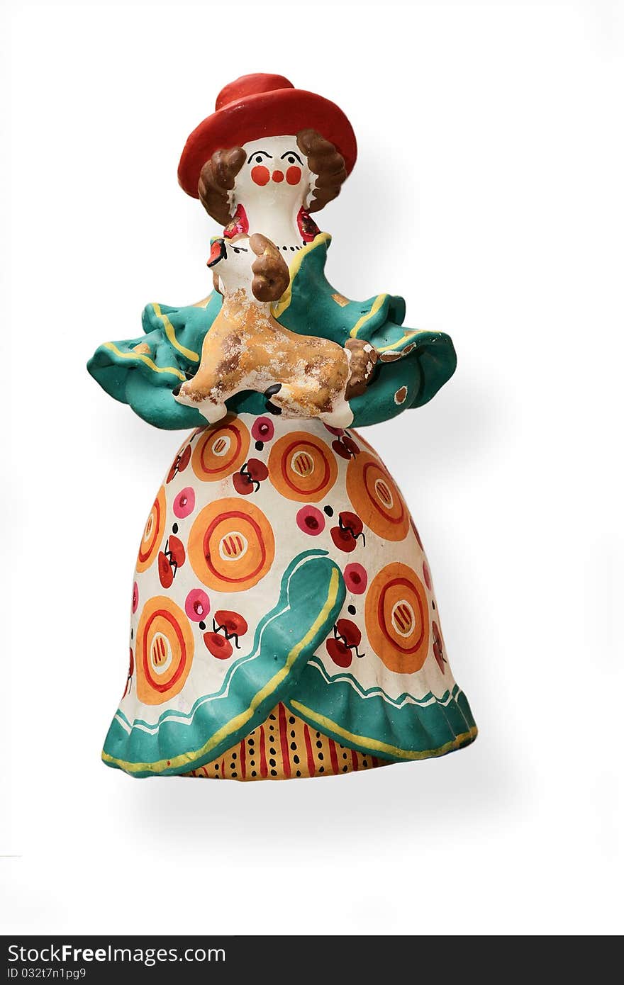 Clay toy, handicraft ,Dymkovo toy (toy manufactured in a traditional crafts centre. Clay toy, handicraft ,Dymkovo toy (toy manufactured in a traditional crafts centre