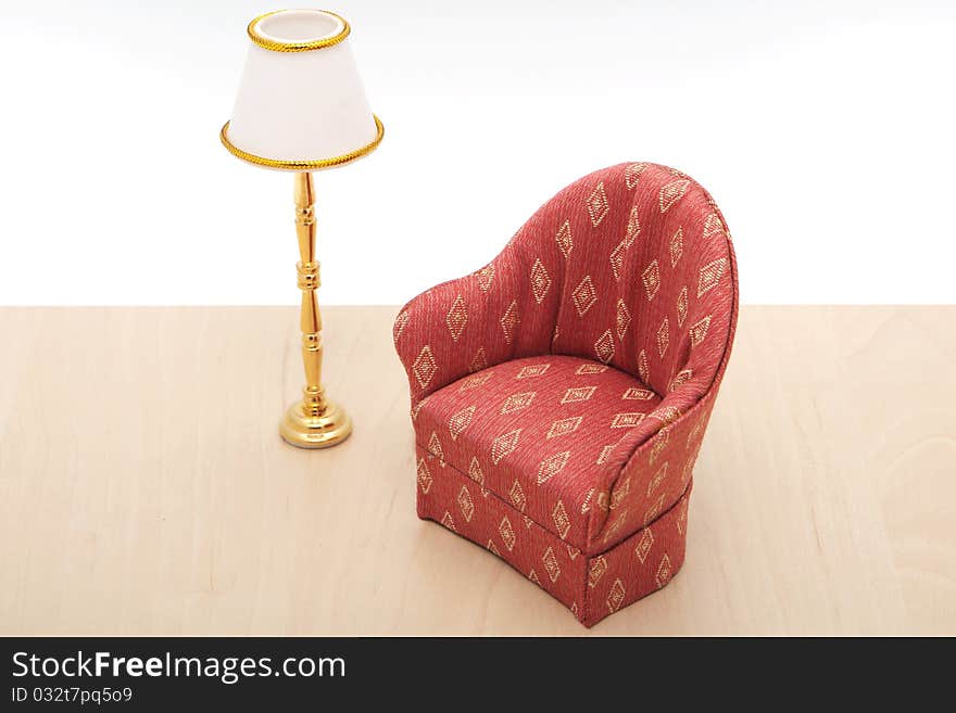 Armchair with lamp