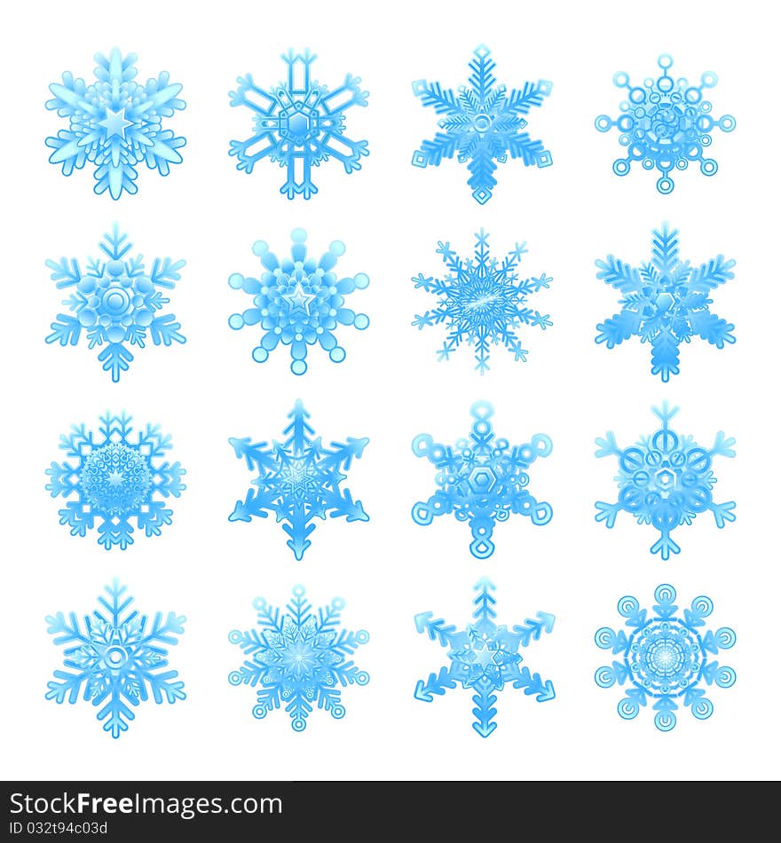 Snowflakes set