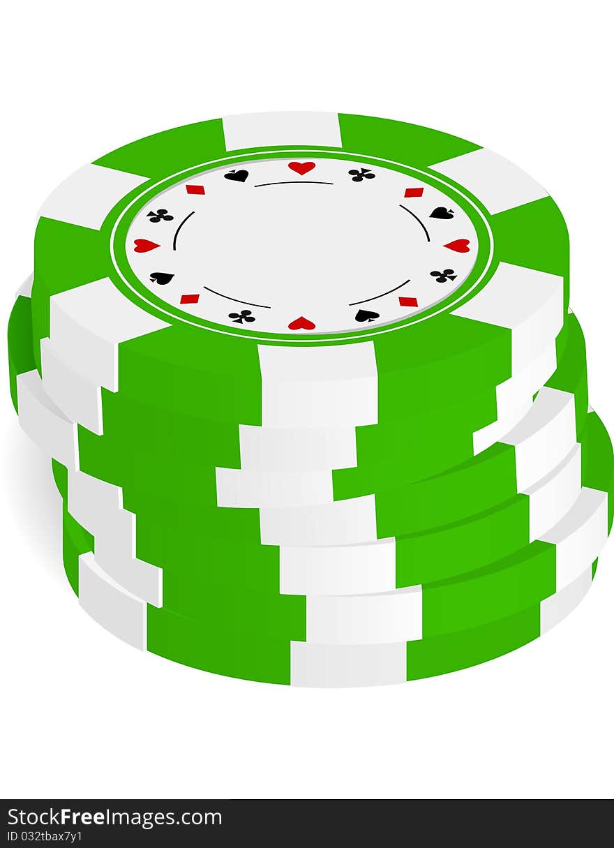 The illustration of gambling chips .