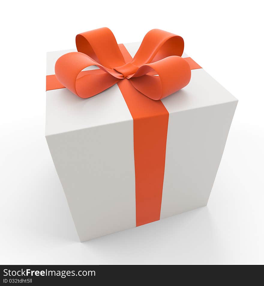 Gift box with a red bow