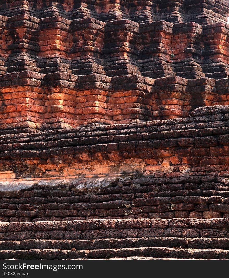 Texture of Ancient pagoda in Wat Phra Kaeo in Kamphaeng Phet Historical Park, Thailand. Texture of Ancient pagoda in Wat Phra Kaeo in Kamphaeng Phet Historical Park, Thailand