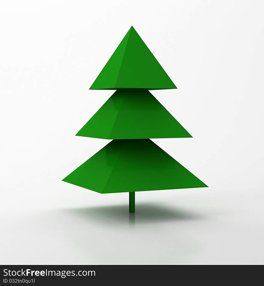 Christmas illustration. An abstract green fur-tree.