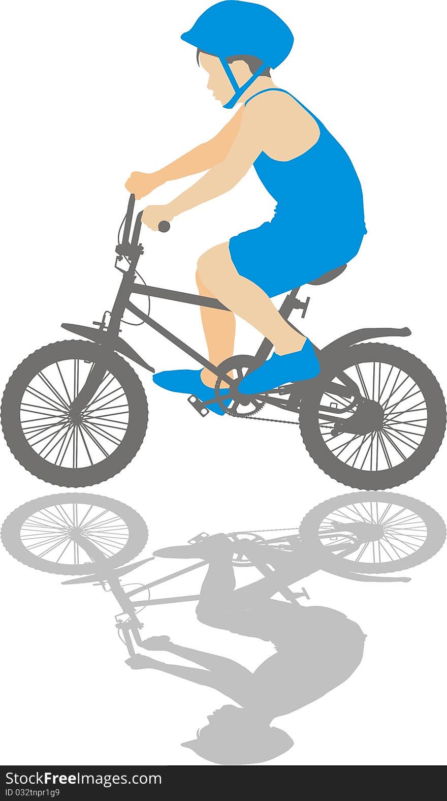 Color illustration, the child on a mountain bicycle. Color illustration, the child on a mountain bicycle