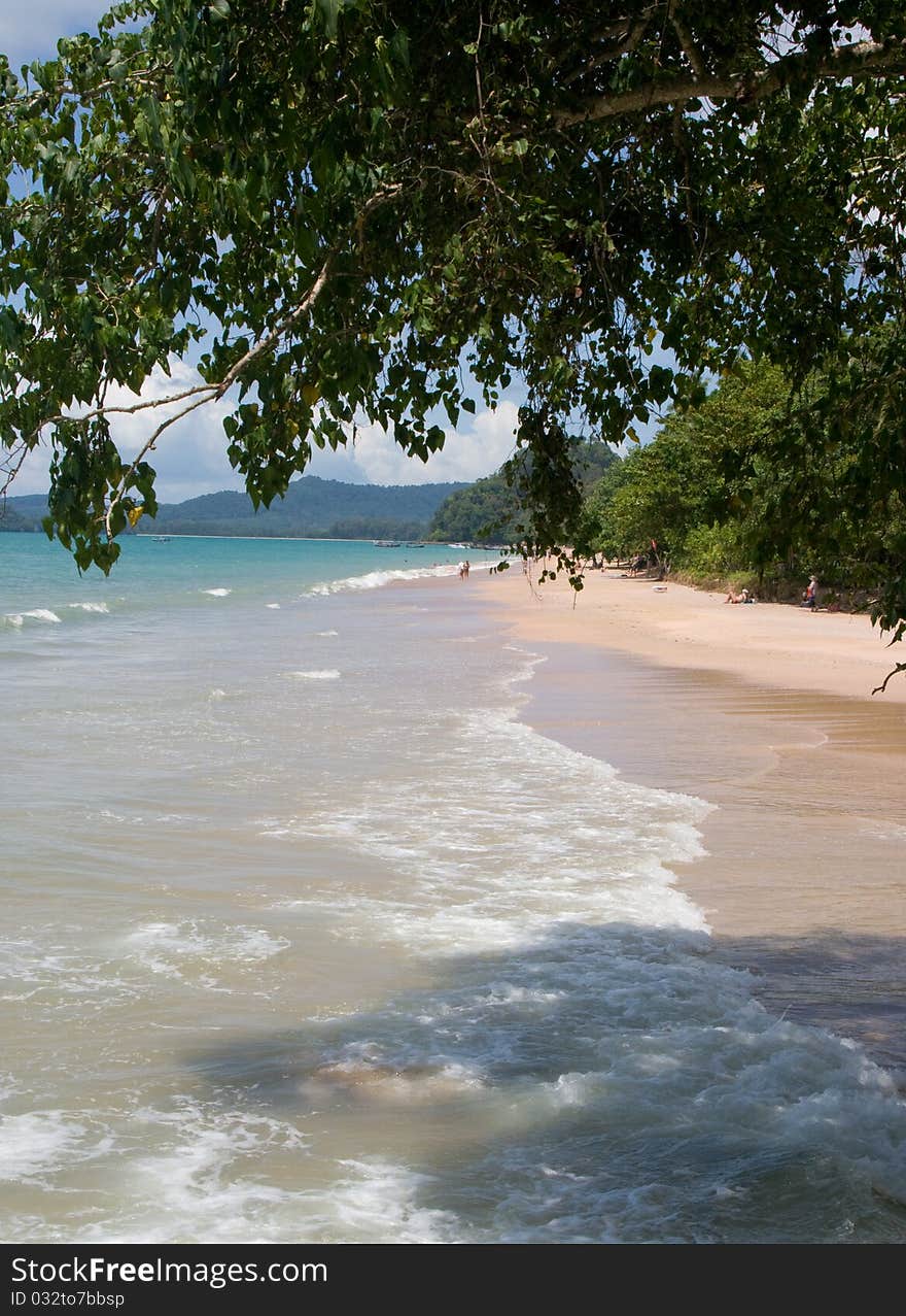 View along Ao Nang beach. View along Ao Nang beach