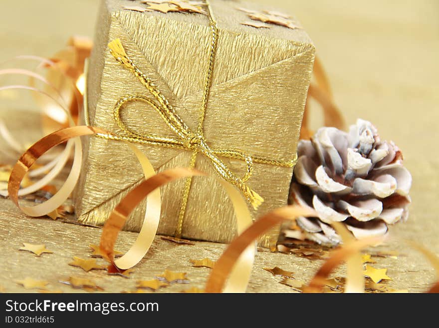 Christmas gift box with bow