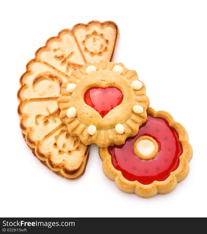 Studio shot of isolated composition of backeries tasty cookies. Studio shot of isolated composition of backeries tasty cookies