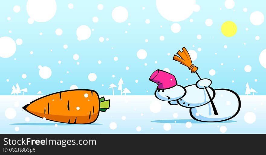 Snowman and carrot