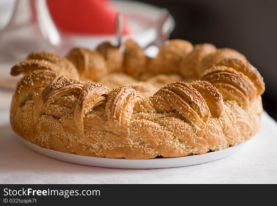 Traditional bread on the table