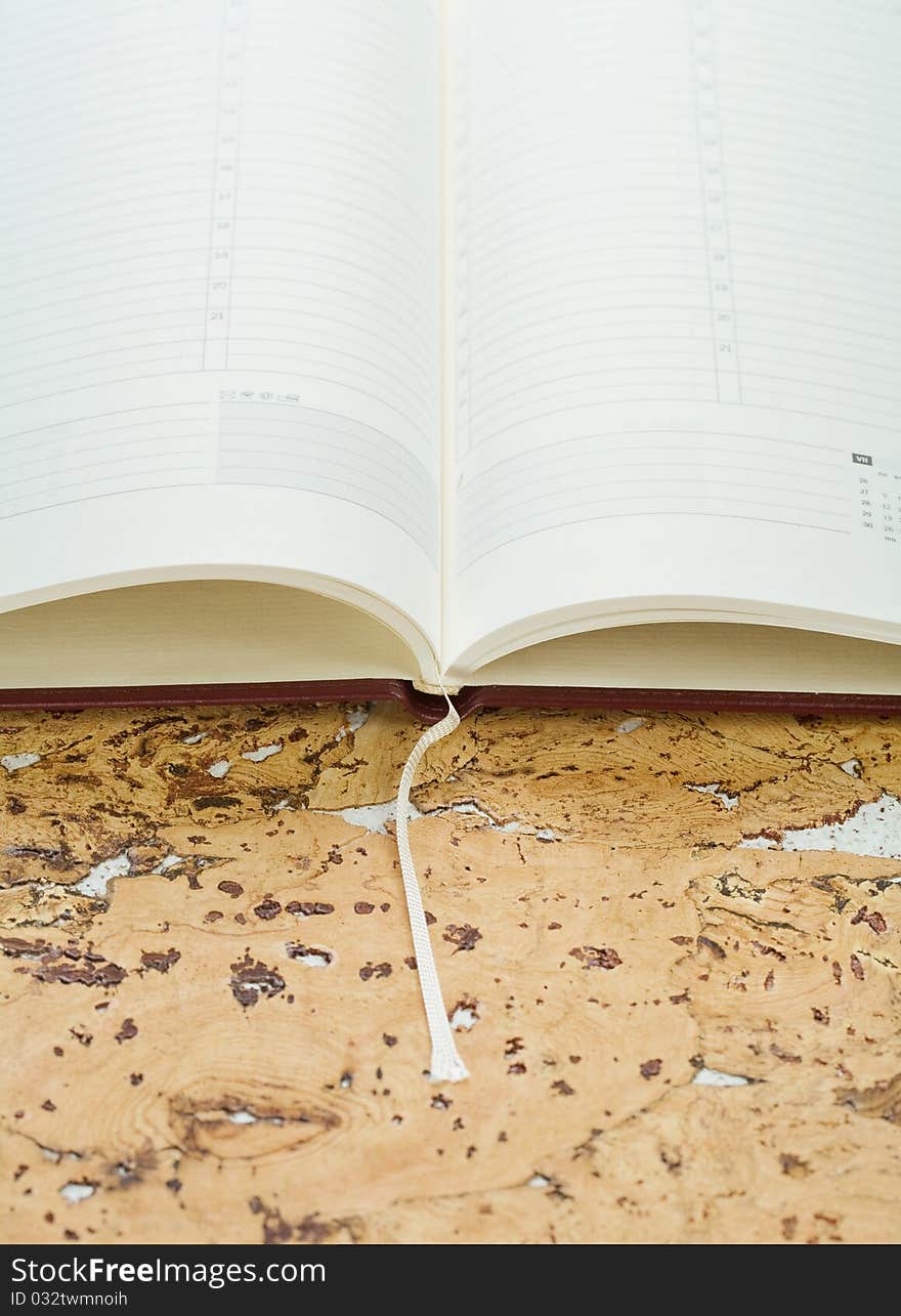 Notebook on cork wood