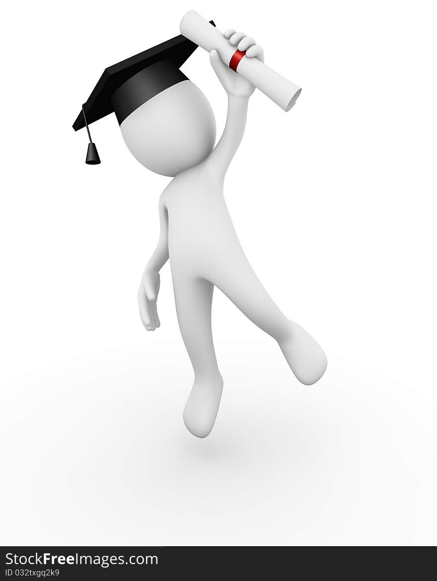 Computer generated image of a man graduating. Computer generated image of a man graduating