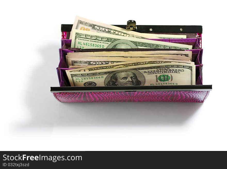 Purse with dollars