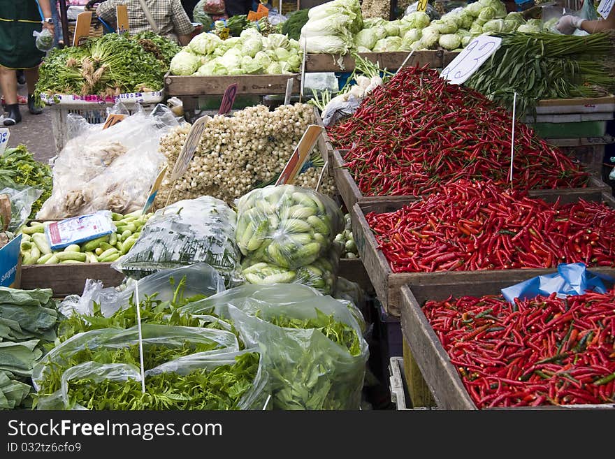 Vegetable stall on market