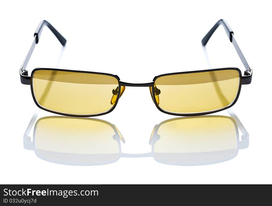 Yellow safety glasses