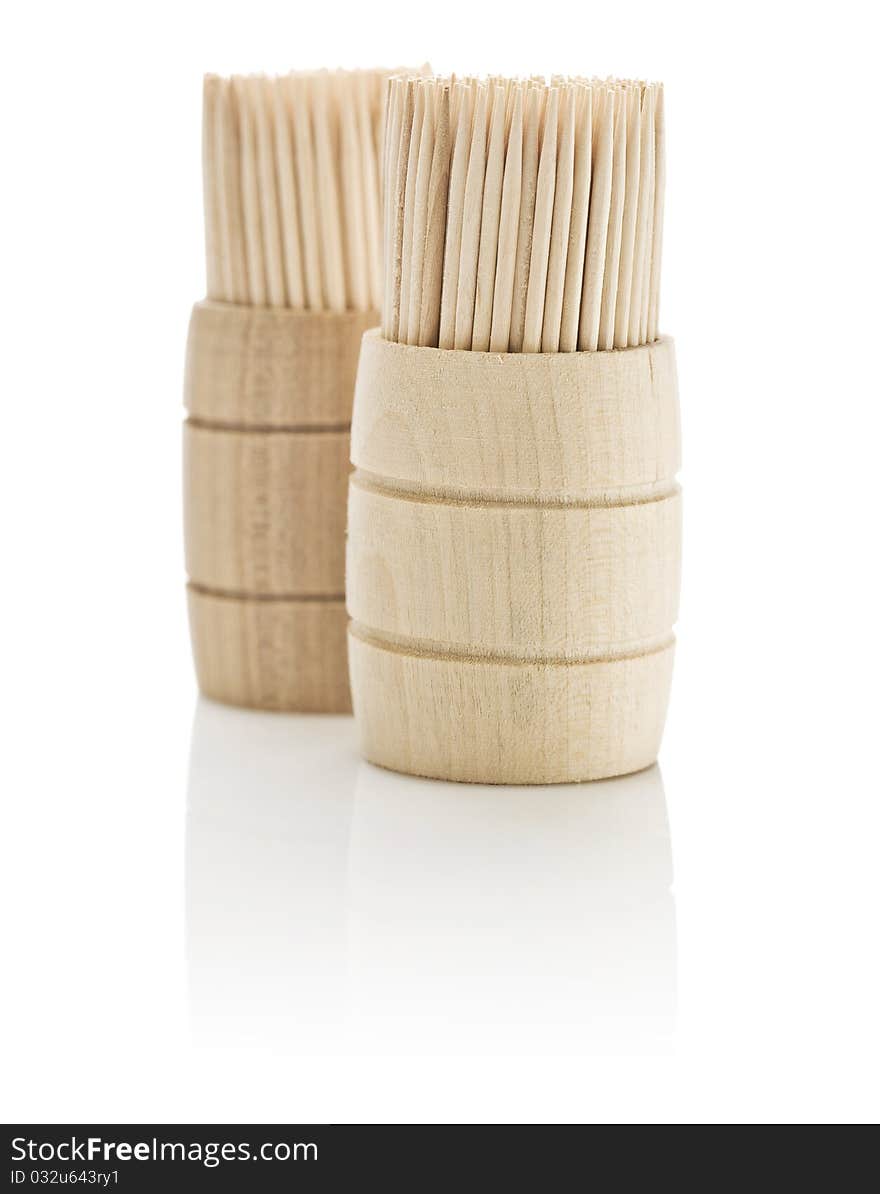 Two barrels with toothpicks