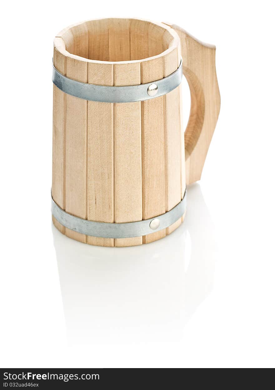 Wooden mug isolated