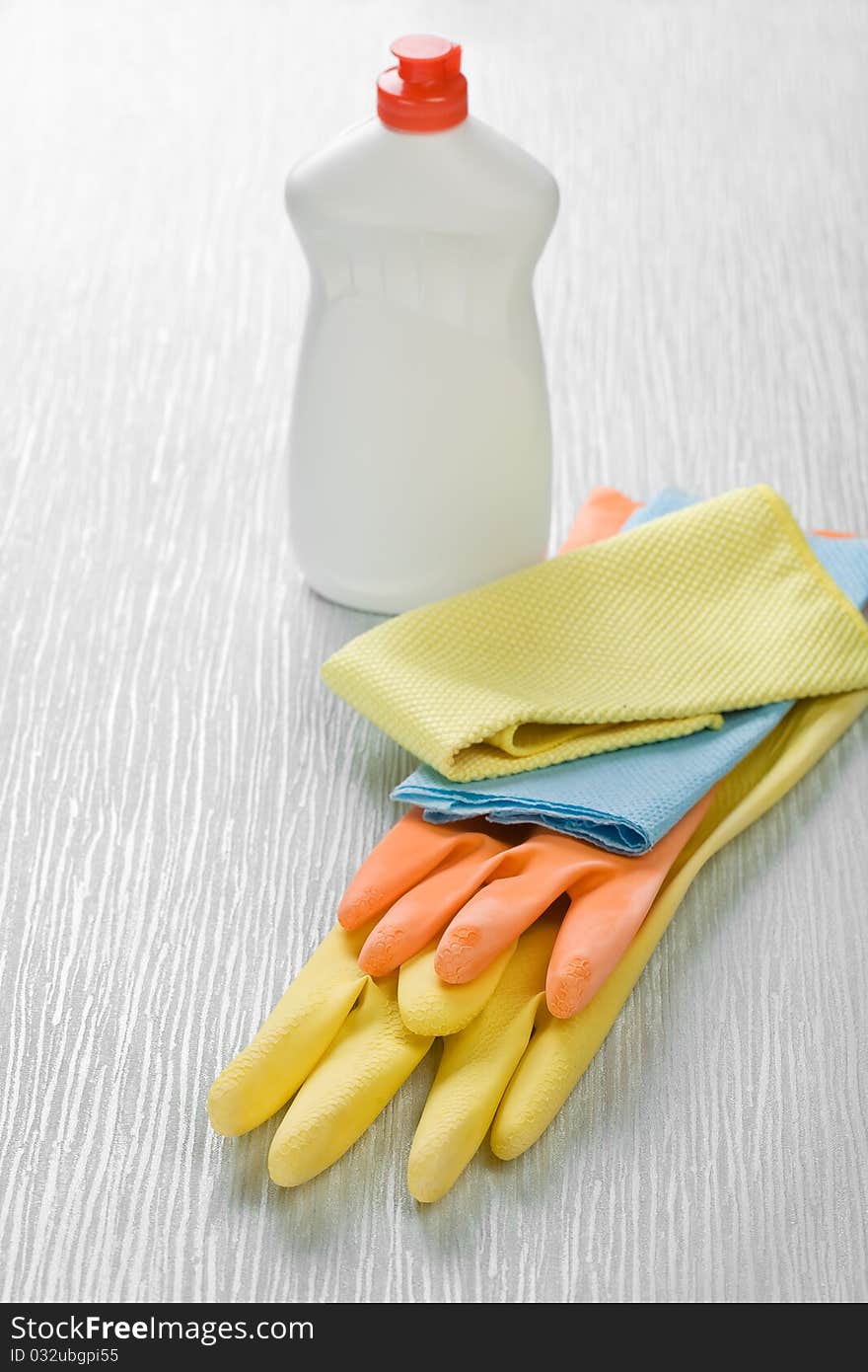 Studio shot cleaning items on abstract background. Studio shot cleaning items on abstract background