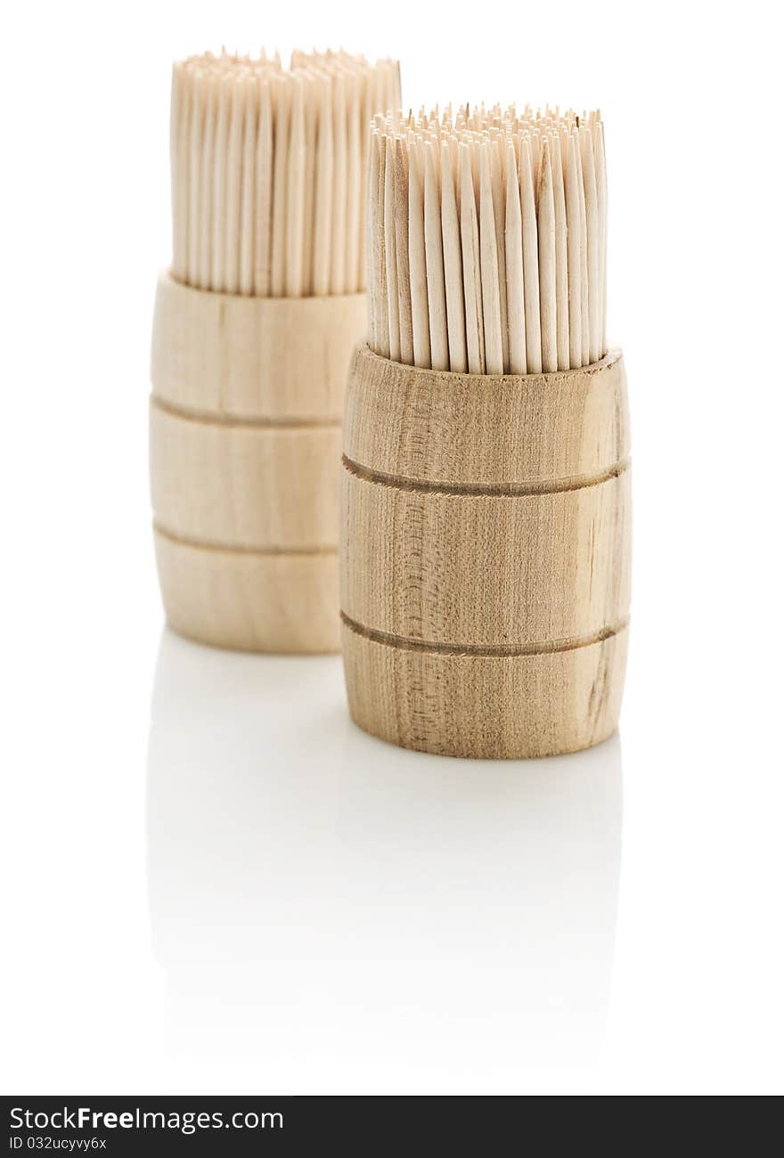 Two barrels with toothpicks