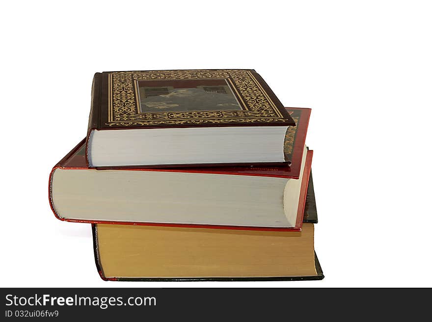 Three books isolated on the white background