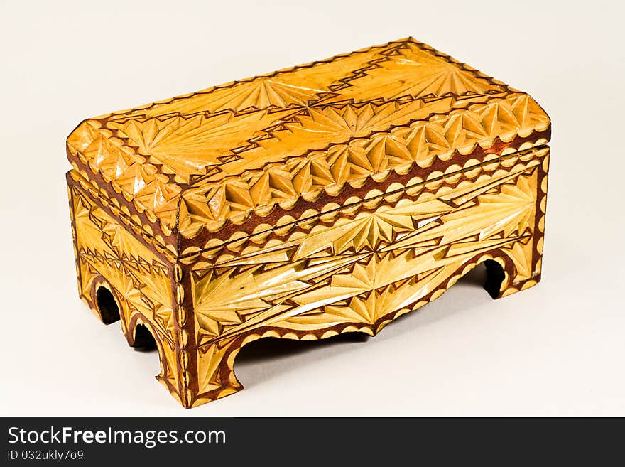 Jewelry box on white background